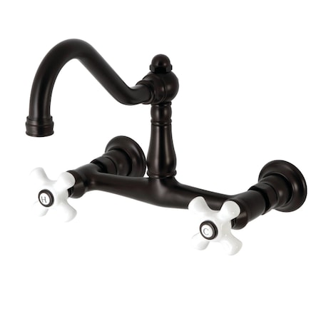 Kingston Brass KS3245PX Two-Handle Wall Mount Bathroom Faucet, Oil Rubbed Bronze KS3245PX